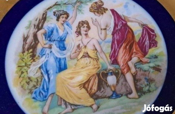 Barokk jelenetes porcelán tányér