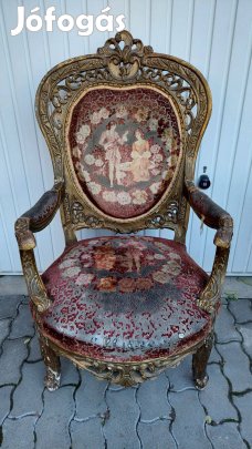 Barokk karfás fotel gobelin támlával (4)