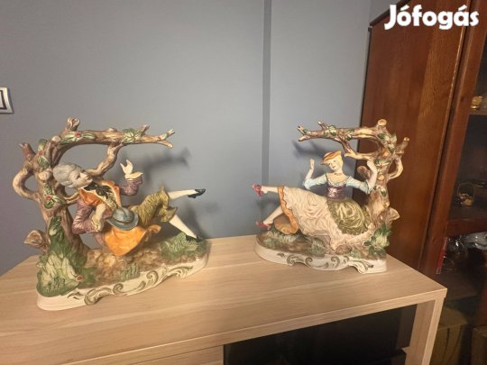 Barokk olasz kerámia szobor pár