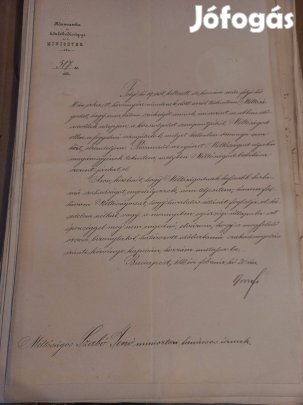 Baross Gábor régi levél papír Szabó jenőnek