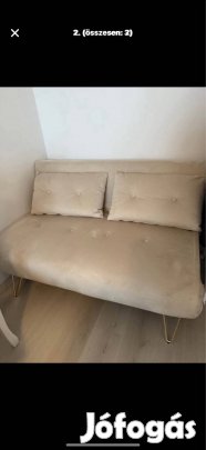 Bársony Arany Kanapé, ágyazható Beliani