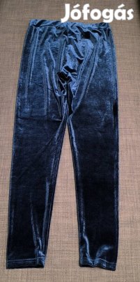 Bársony, sötétkék leggings 