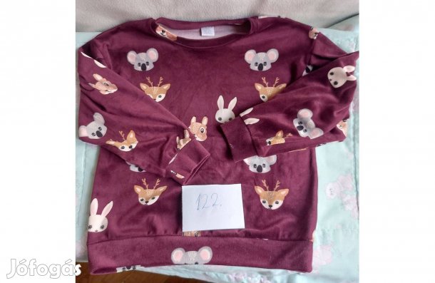 Bársonyhatású kislány felső 122-es méretű