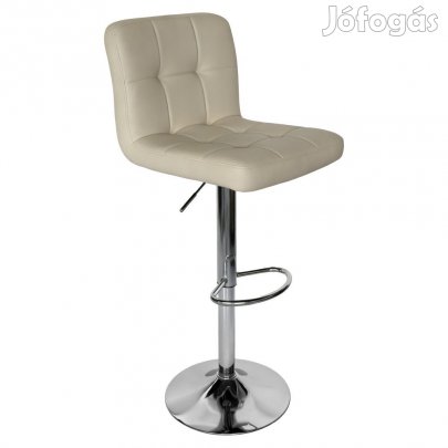 Bárszék, bézs műbőr/króm, KANDY 2 NEW