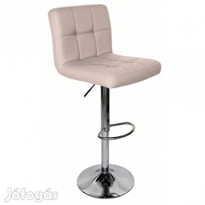 Bárszék, szürkésbarna taupe anyag/króm, KANDY 2 NEW