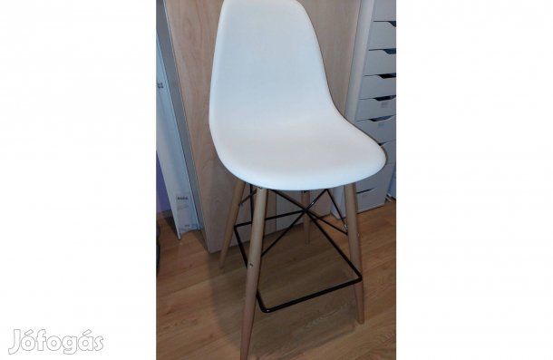 Bárszék fa, fém, műanyag fehér - újszerű 120 kg terhelés - Xxxlutz