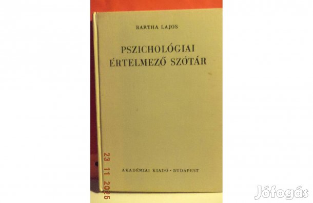 Bartha Lajos: Pszichológiai értelmező szótár
