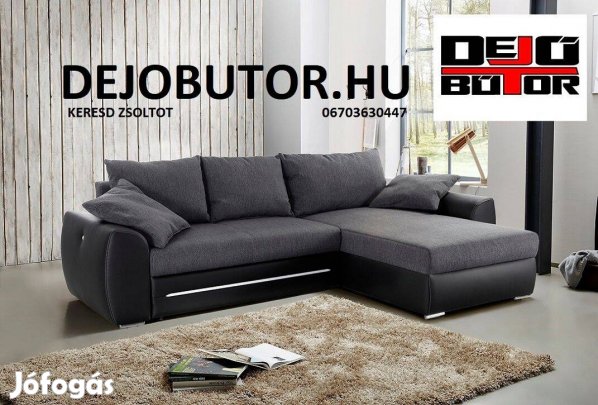 Basel sarok LED kanapé ülőgarnitúra 272x185 cm ágyazható fekete