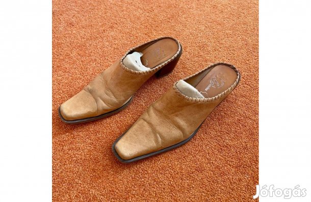 Bata csupa bőr western papucs, állati sítlusos (38-as méret)