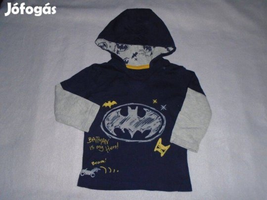 Batman mintás kapucnis George pulóver 6-9 hó (méret 68 / 74)