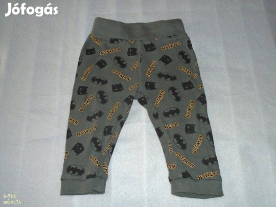 Batman mintás szürke nadrág 6-9 hó (méret 74)