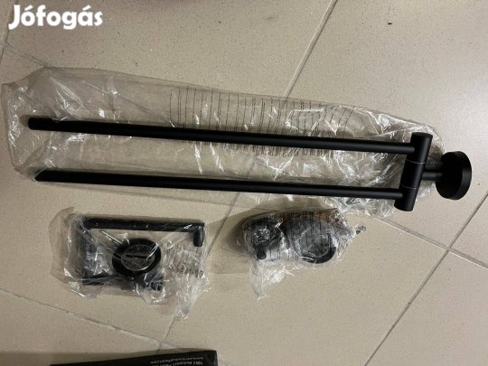 Bauhaus Camargue törölközőtartó, kis akasztó (2db), WC papír tartó -új