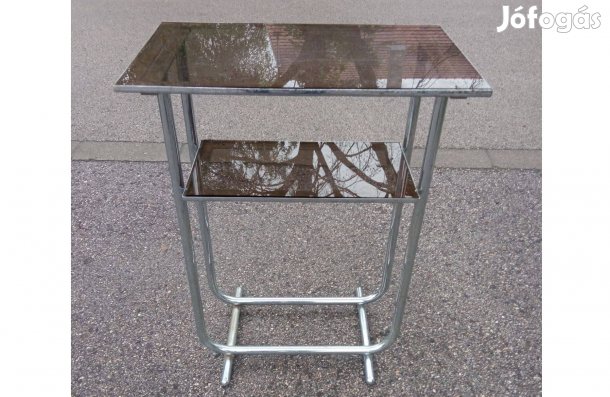 Bauhaus, krómozott cső vázas lerakó vagy asztal