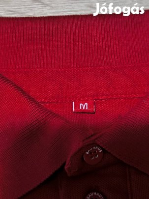 Bauhaus piros galléros póló