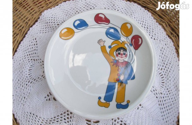 Bavaria bohóc mintás porcelán gyerek tányér