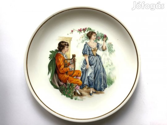 Bavaria jelenetes festett porcelán tál szép állapotban