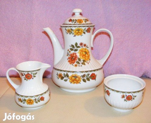 Bavaria porcelán kancsó, tejkiöntő és cukortartó