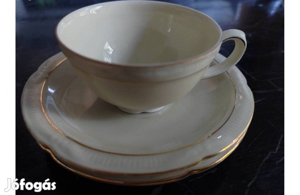 Bavaria porcelán teáscsésze 2 db. csészealjjal, Krém színű Juhlcherr
