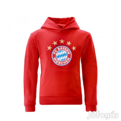 Bayern München pulóver gyerek kapucnis 5 csillag piros zsebes