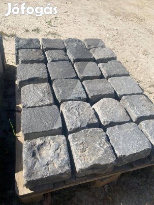 Bazalt kő kockakő, macskakő 18 x 18 cm-es térkő Januári Vásár!