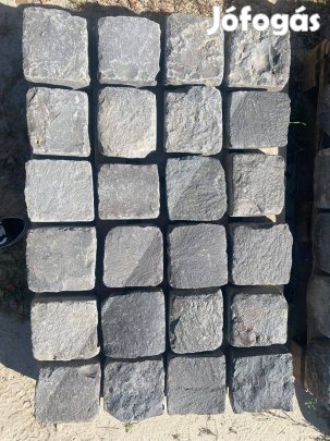 Bazalt kő kockakő, macskakő 18 x 18 cm-es térkő Kiemelt Áru!