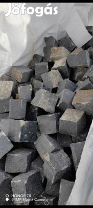 Bazalt kő kockakő, macskakő 5-7 cm-es térkő Szezonnyitó kedvezmény!