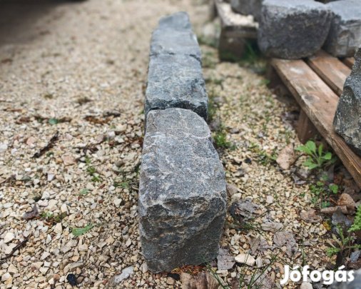 Bazalt kő kockakő, nagyméret 18x28cm-es szegélykő - 10-20%