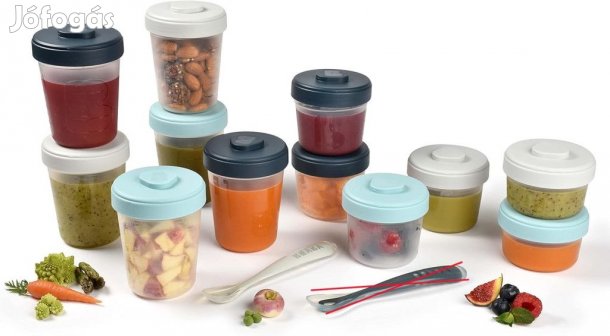 Béaba 11 db-os tárolóedény és 1db szilkon kanál szett, OUTLET termék