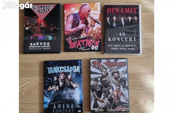 Beatrice, Dinamit, Tankcsapda, Hooligans koncertek DVD-n