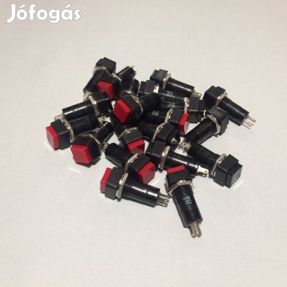 Beépíthető Nyomógombos kapcsoló 20 db 1A 250V 10db fekete + 10db piros