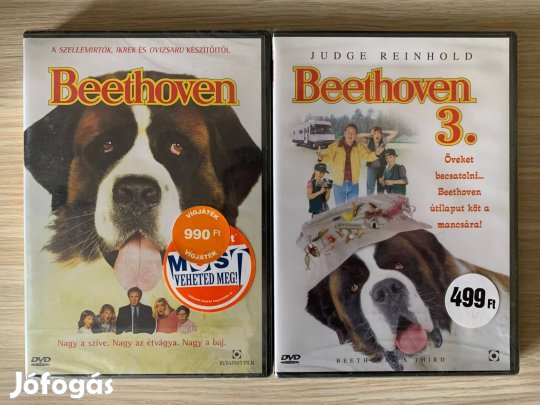 Beethoven 1+3 bontatlan, fóliás DVD filmek