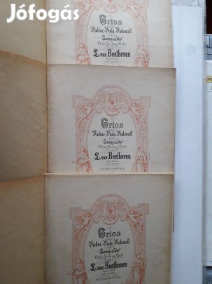 Beethoven gyűjtemény, 6 zenemű vonóstrióra, szett, kotta