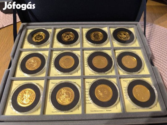 Befektetési ezüst, aranyozott érme szett