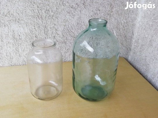 Befőttes dunsztos üveg 2 db (nagy méretű, 10 l és 4,5 l)
