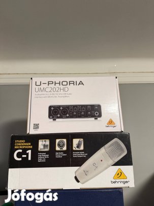 Behringer C-1 mikrofon, Behringer U-Phoria UMC202HD hangkártya