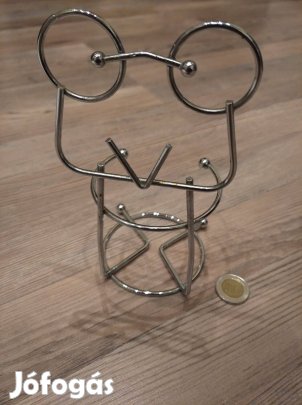 Béka formájú szivacs tartó, mosogatáshoz, fém