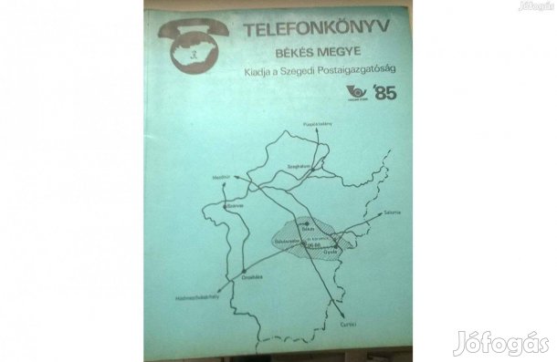 Békés megye telefonkönyv , 1985 , használt