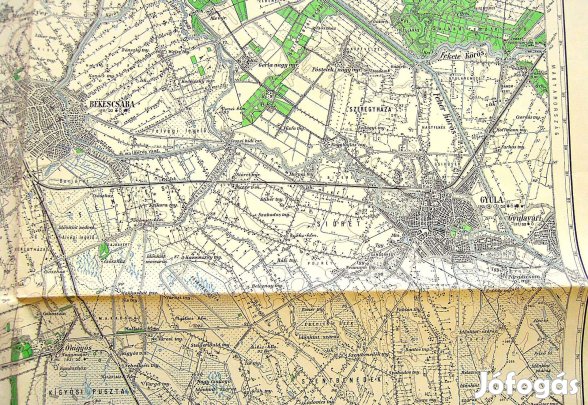 Békéscsaba Gyula Kétegyháza régi térkép 1931