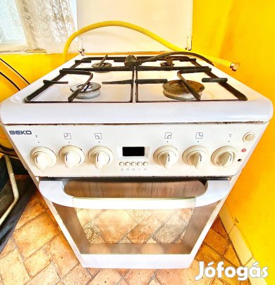 Beko gáztűzhely-alul elektromos sütő-grillezővel