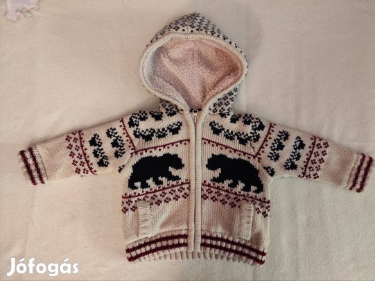 Bélelt, kapucnis kardigán 