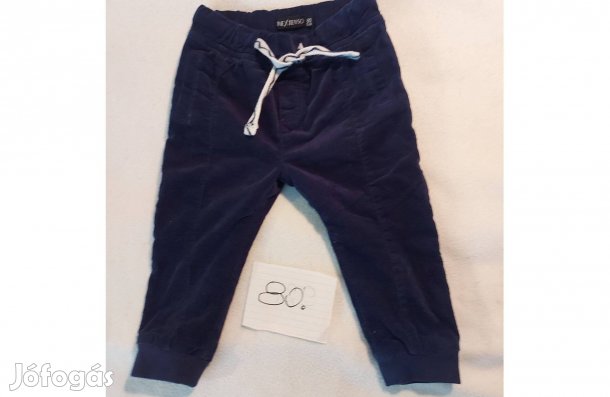 Bélelt bársony nadrág kisfiúnak 80-as méretű sötétkék,