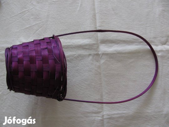 Bélelt füles virágkosár , cserepes virágtartó ,diszkosár