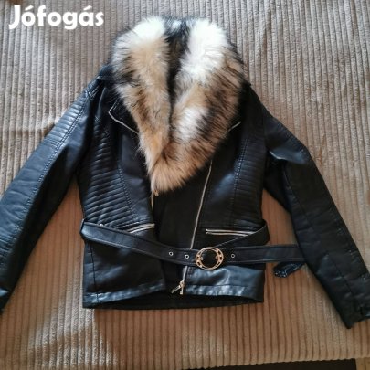 Bélelt műbőr kabát