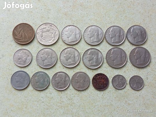 Belgium 19 db Különböző érme Centimes és Frank 1950-1982