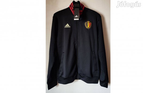 Belgium válogatott eredeti adidas fekete cipzáras pulóver (M)