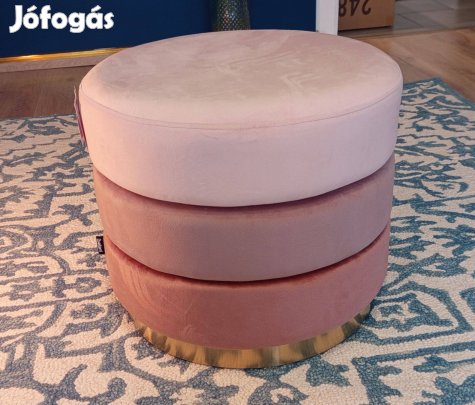 Beliani rózsaszín bársony puff vadonatúj