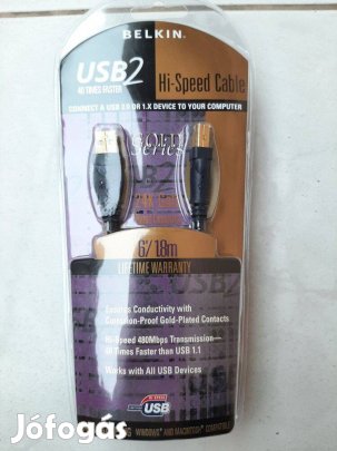 Belkin Gold USB A/B kábel (új, bontatlan) (1,8 m)
