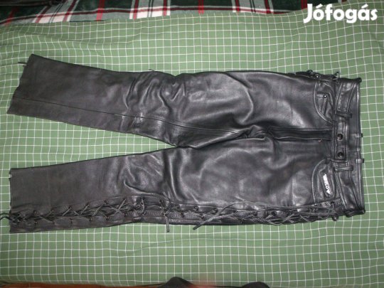Belo női 38-as fűzős motoros bőrnadrág motorosnadrág derék 76cm