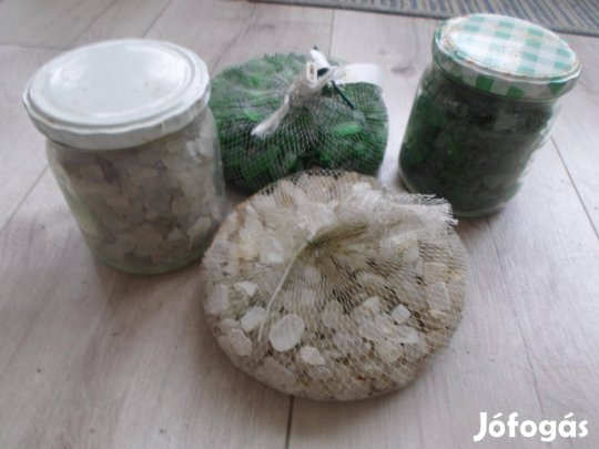 Beltéri virágokra kő zúzalék, fehér és zöld