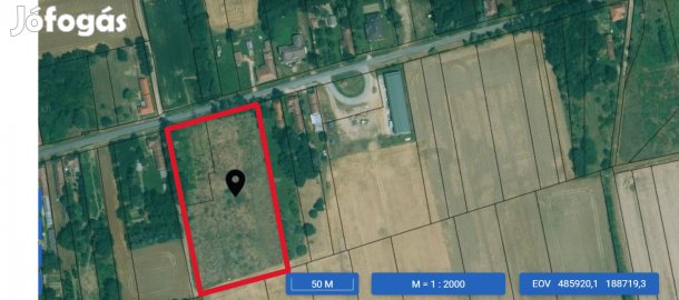 Belterületi, sík 9871 nm-es építési telek eladó